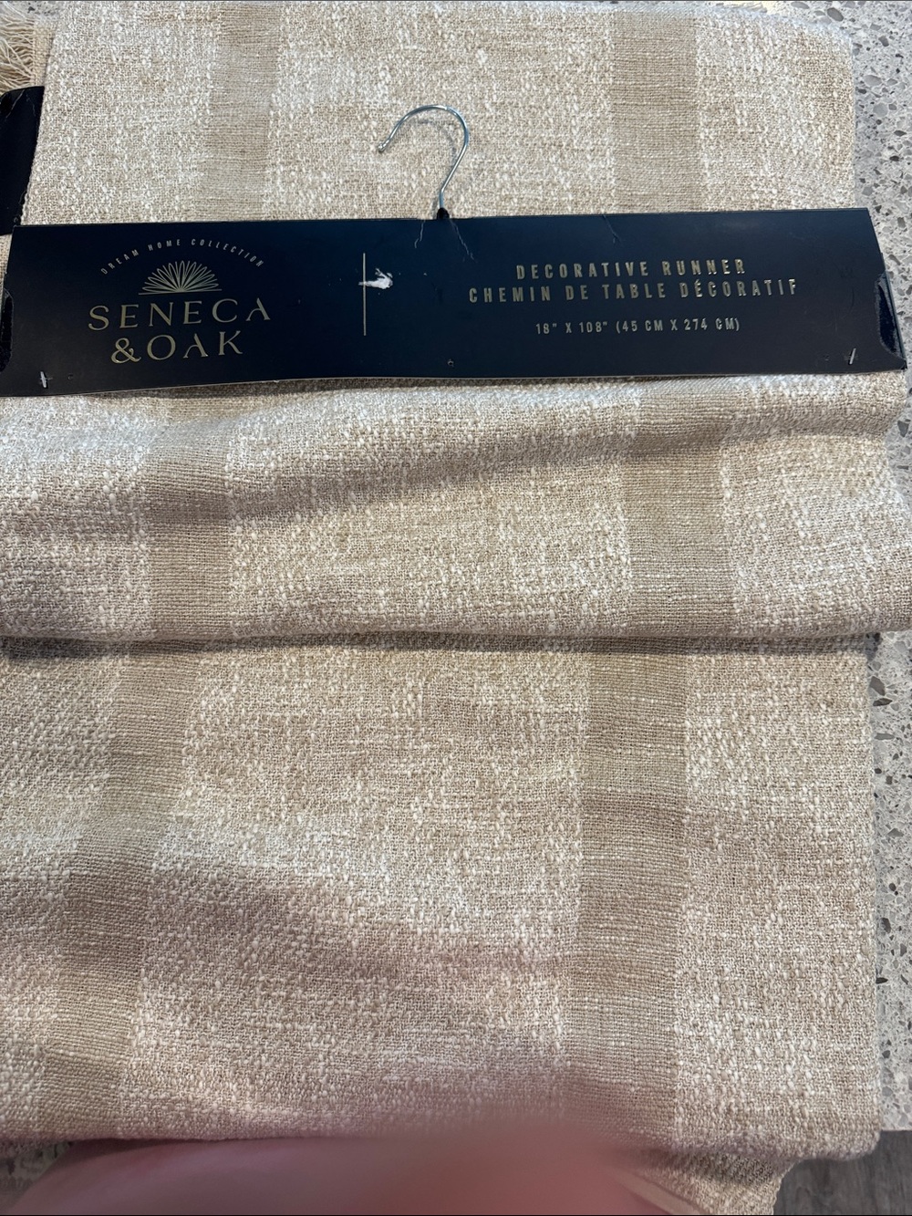 Cream Textured Decorative Table Runner